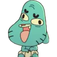 gumball from the amazing world of gumball is making a funny face with his tongue out