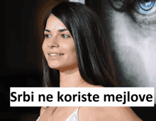 a picture of a woman with the caption srbi ne koriste mejlove