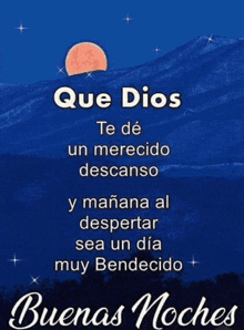 que dios te de un merecido descanso y mañana al despertar sea un dia muy bendecido buenas noches