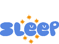 a blue logo that says sleep with stars in the background