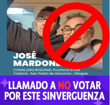 a poster of jose mardon with a red circle around him