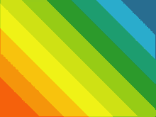 a rainbow colored striped background with a blue border