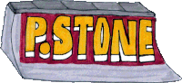 a drawing of a block that says p stone