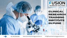 an advertisement for fusion technology solutions shows two scientists working in a lab