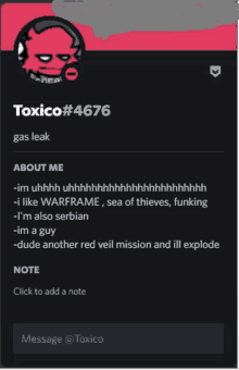 a screenshot of toxico # 4676 's profile page