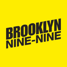 a logo for brooklyn nine-nine is on a yellow background