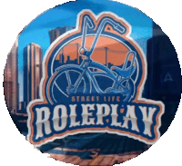 a sticker with a bicycle and the words roleplay on it