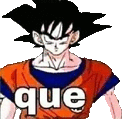 a cartoon of goku from dragon ball z wearing an orange shirt and a blue shirt .