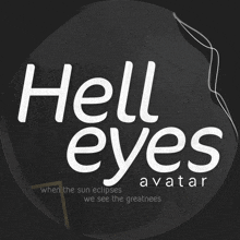 a logo for hell eyes avatar shows a black background