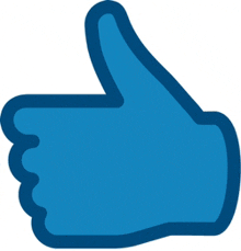 a blue hand giving a thumbs up sign