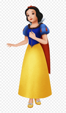 a cartoon drawing of snow white with a cape