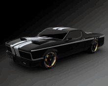 a black and white muscle car with michelin tires on a dark background