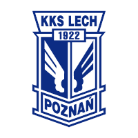 a blue and white logo for kks lech poznan