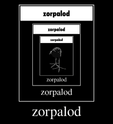 a poster with a picture of a bird and the words zorpalod on it