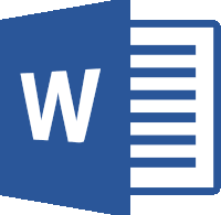 a blue word document icon with the letter w on it