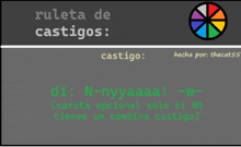 ruleta de castigos hecha por thecats55 is displayed on a gray background