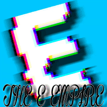 a blue background with a white letter e and the word empire