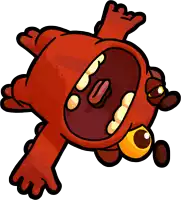 a cartoon illustration of a red monster with a big mouth