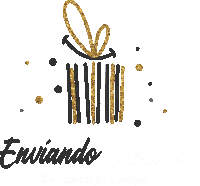 a drawing of a gift box with the word enviando below it