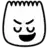 a black and white drawing of a cartoon character 's face with a smile on it .