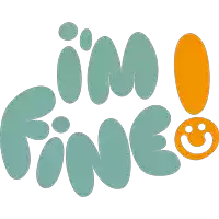 a logo that says i 'm fine with an exclamation point