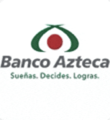 the logo for banco azteca is a green and white circle with a red dot in the middle .