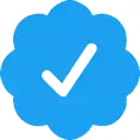 a blue check mark with a white check mark inside of it on a white background .