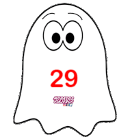 a ghost with the number 29 on it