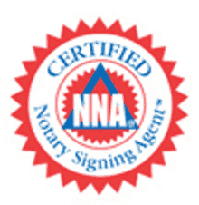 a certified notary signing agent seal with a triangle in the center