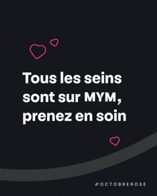 a black poster with the words tous les seins sont sur mym prenez en soin