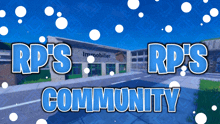 a poster for rp 's community shows a building