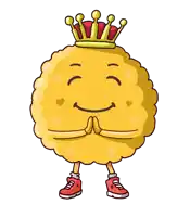 a cartoon character with a crown on his head