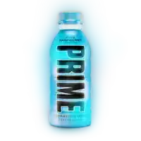 a blue bottle of prime hydration drink