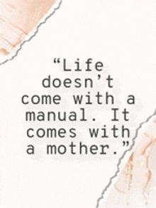 a quote that says " life doesn 't come with a manual it comes with a mother "