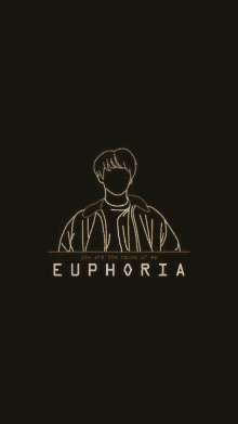 a line drawing of a man with the words euphoria below him