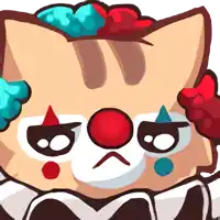 a cartoon cat dressed as a clown with a sad look on his face