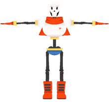 papyrus from undertale has a scarf around his neck and boots