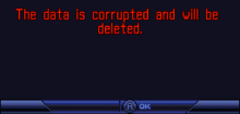 a computer screen displays a message that the data is corrupted and will be deleted