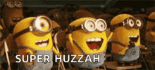 a group of minions wearing goggles are standing next to each other and smiling .