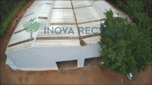 an aerial view of a building that says inova recycle on the side