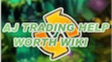 a picture of a trading help worth wiki logo with a green background .