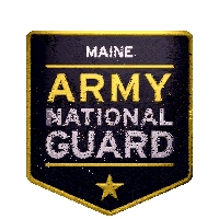 a maine army national guard logo with a gold star on it