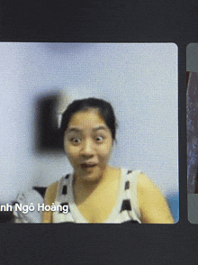 a screen shot of a woman with the name ngo hoang on the bottom