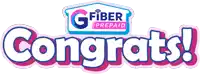 a logo for g fiber prepaid that says congrats on it