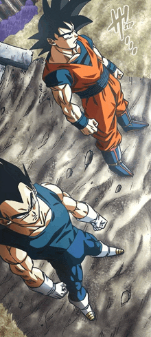 a drawing of goku and vegeta from dragon ball