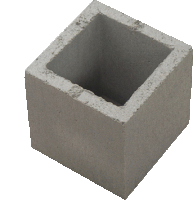 a concrete block with a square hole in the middle