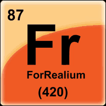 the periodic table of the elements shows the chemical symbol for forrealium