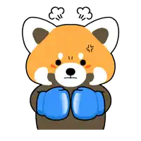 a cartoon illustration of a red panda holding boxing gloves