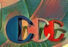 a close up of a painting with the word cdc written on it