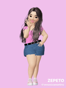 a picture of a girl with the name zepeto on it